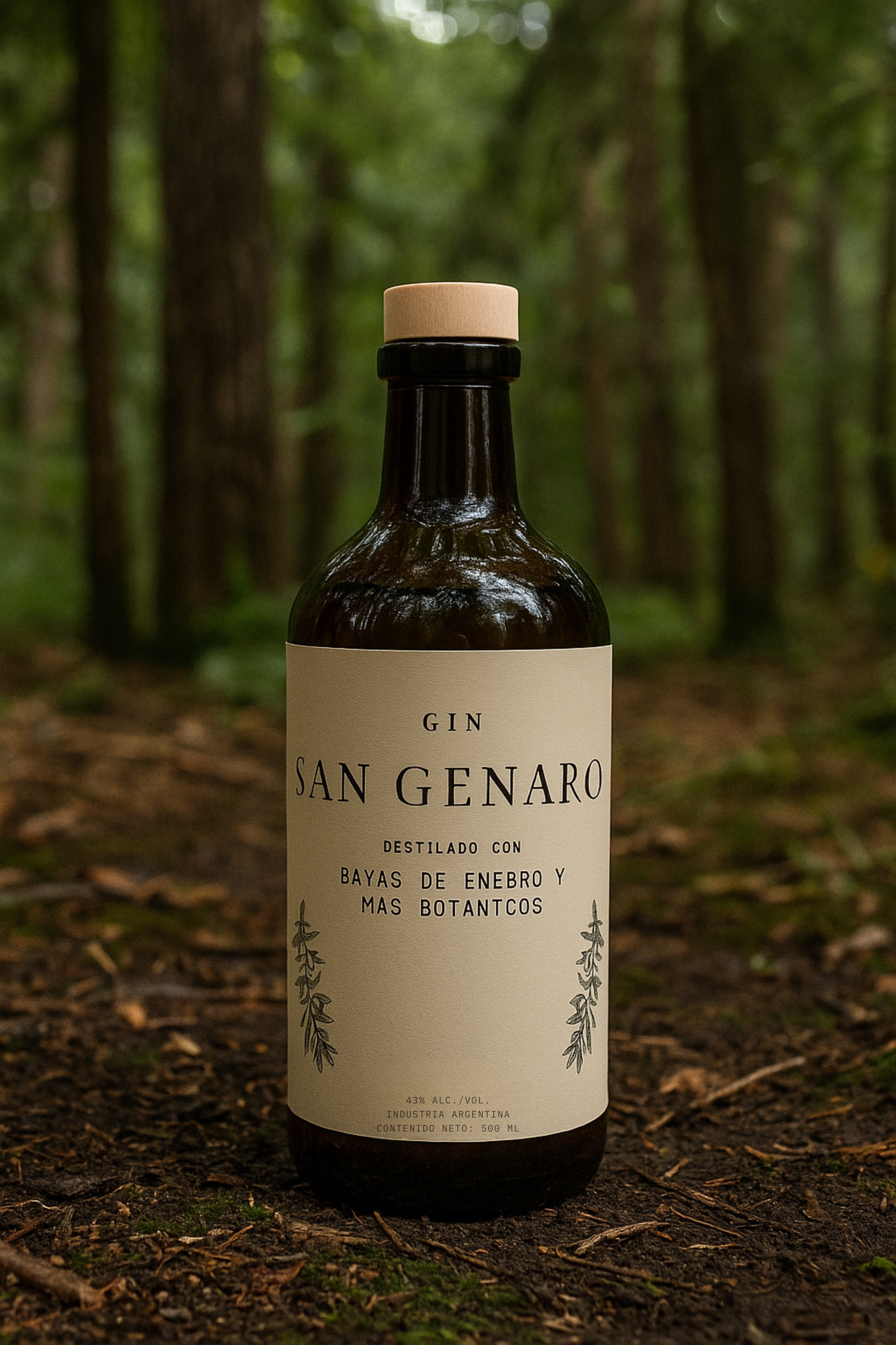 Botella de gin San Genaro